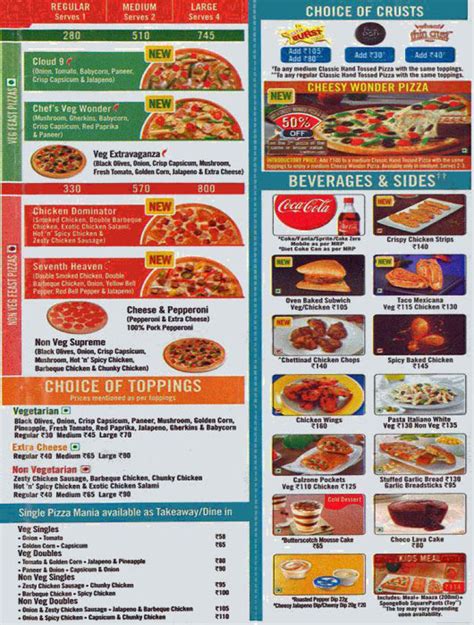 dominos mumbai menu|Domino's Pizza Menu MAHIM, Mumbai.